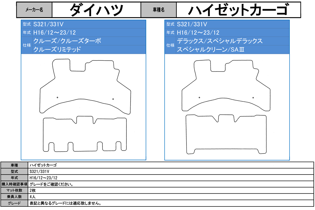 69％以上節約 フロアマット ダイハツ DAIHATSU ハイゼットカーゴ S321 331V 29 11〜R3 12 後期 カーマット 抗菌  抗ウイルス 消臭 エクセレントタイプ youcan.am