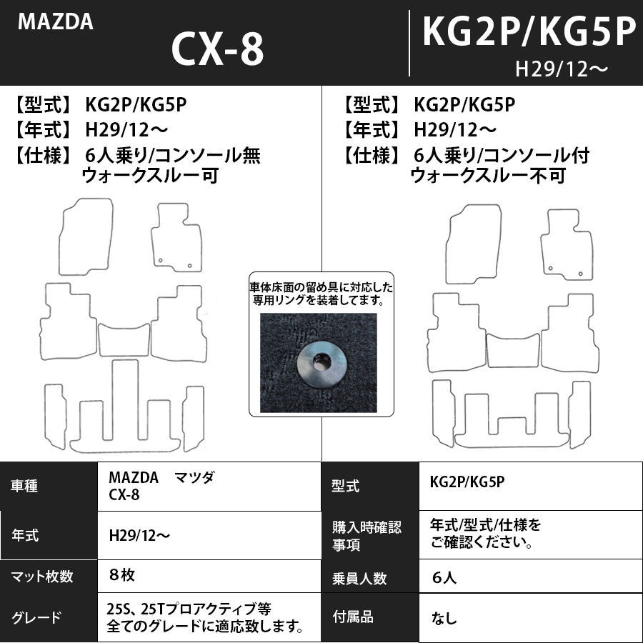 フロアマット マツダ cx-8 30年式 型式 KG2P-